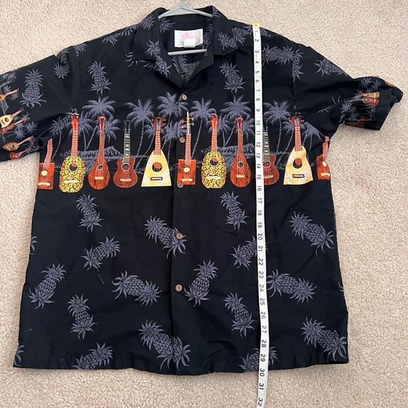 Hawaii Hangover‎ Hawaiian Shirt Ukulele Pineapple Print Aloha Shirt XL - Picture 7 of 7